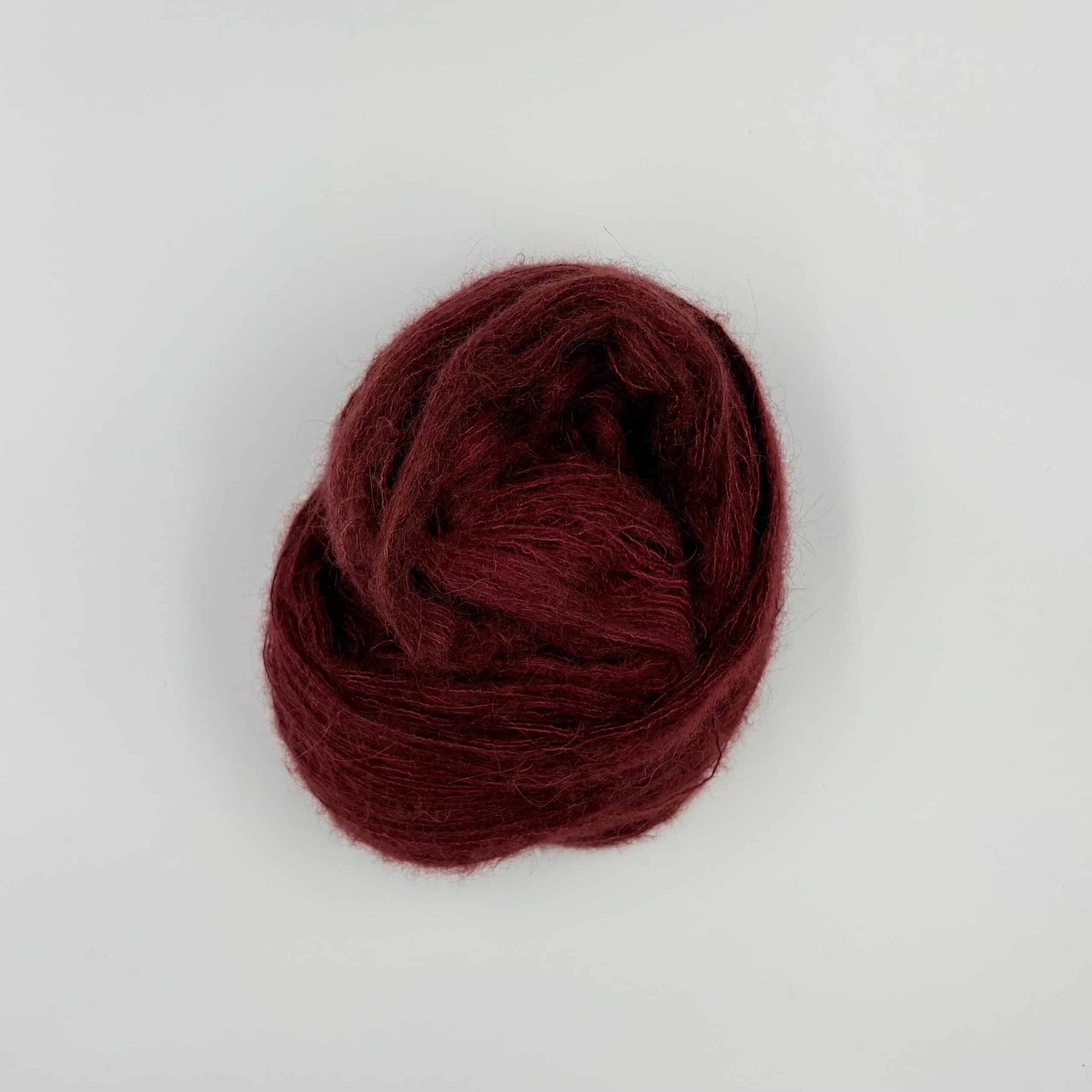 Granat,brushed Alpaca, håndfarvet garn